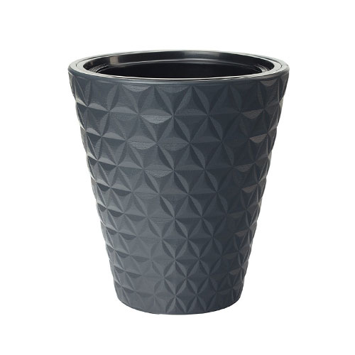 1 buc, Set de mască și ghiveci Diamond, antracit, 30 cm - : Mod de ambalare: 1 buc