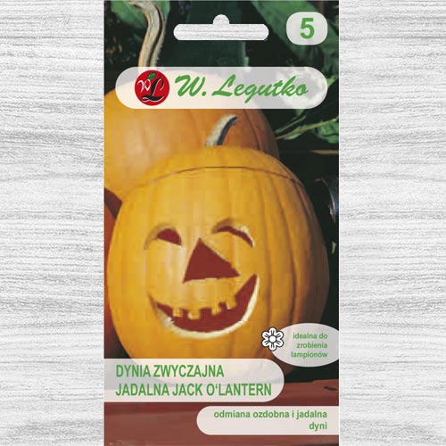 1 pac, Dovleac decorativ Jack O'Lantern Legutko - Semințe: Mod de ambalare: 2 g
