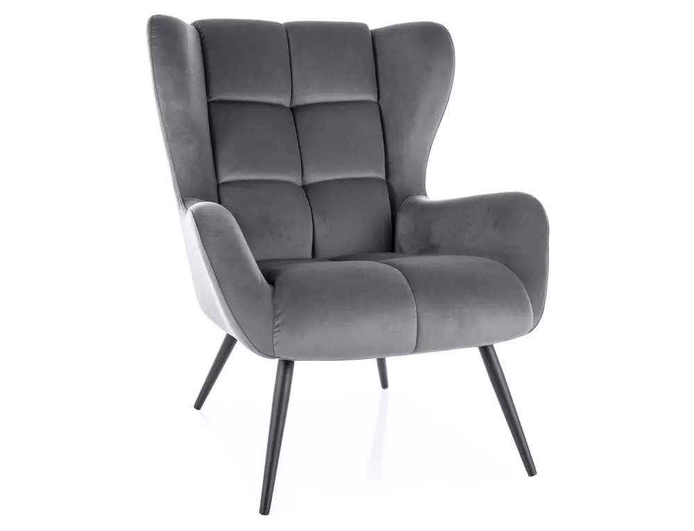 Louis Velvet fotel, 4 kolory (Kolor tapicerki: Bluvel 14 - szary)