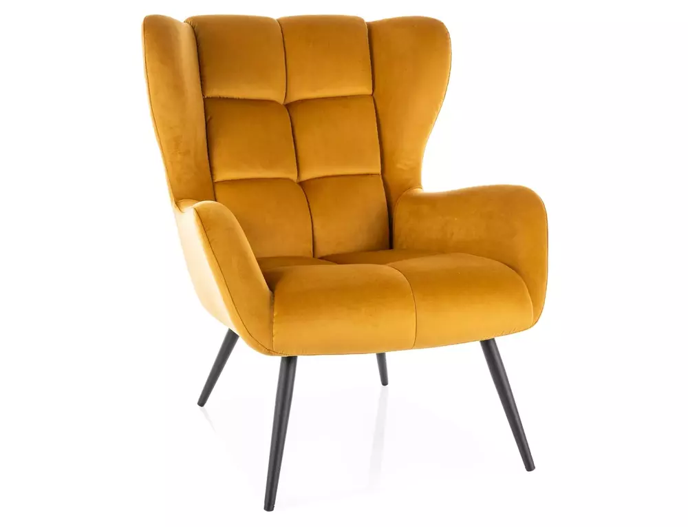 Louis Velvet fotel, 4 kolory (Kolor tapicerki: Bluvel 68 - curry)