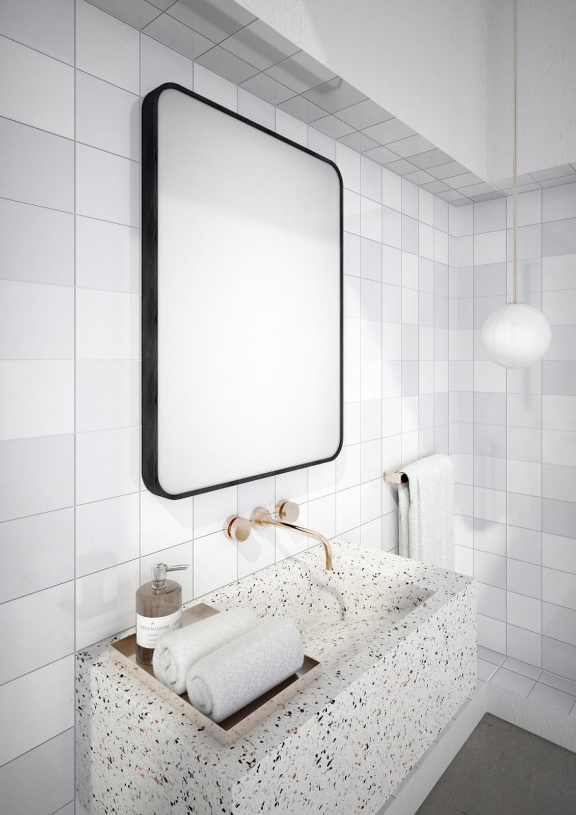 Dubiel Vitrum Nico lustro prostokątne 80x60 cm rama czarna