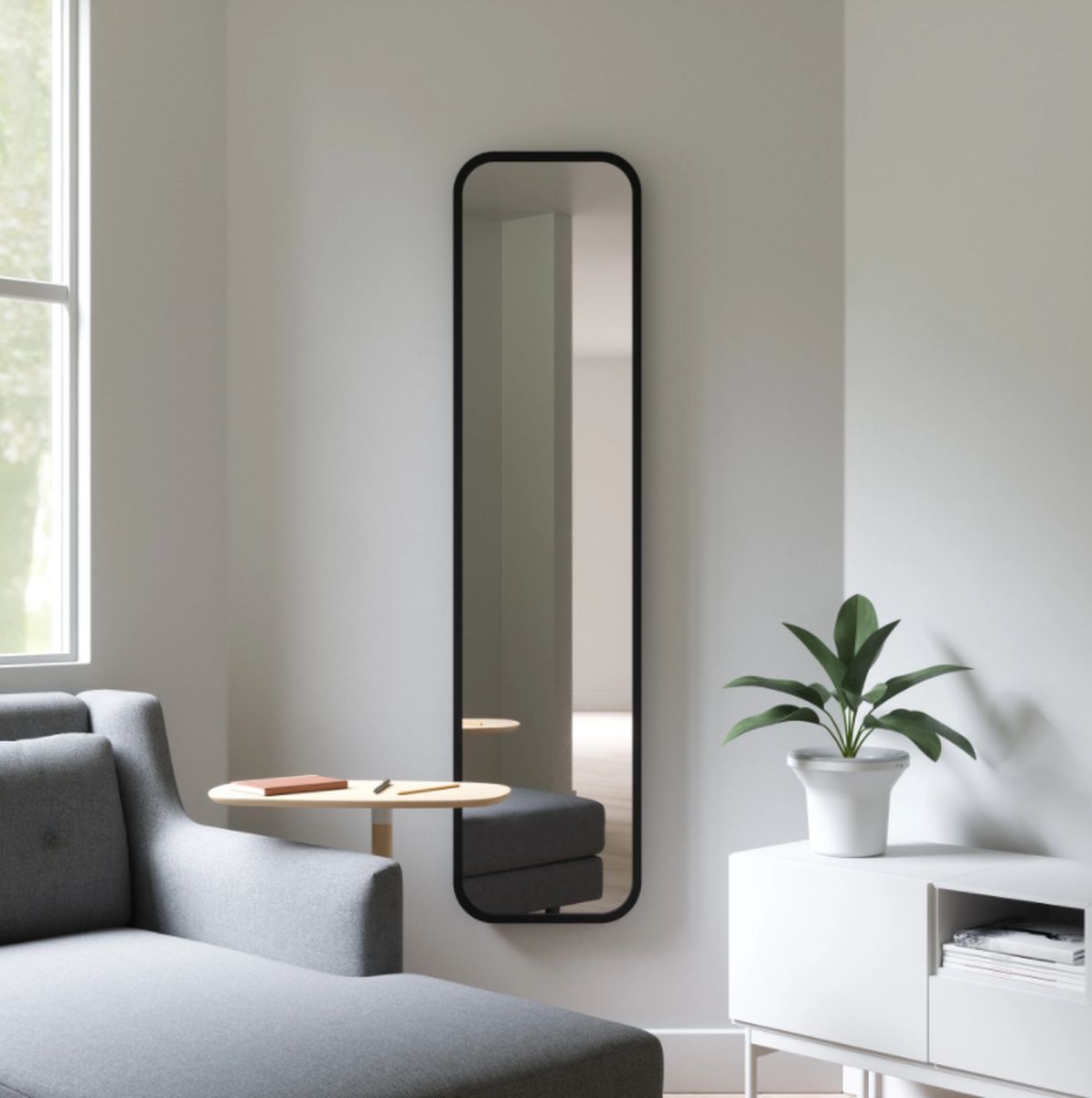 Umbra Hub lustro 37x157 cm prostokątne czarny 1013215-040