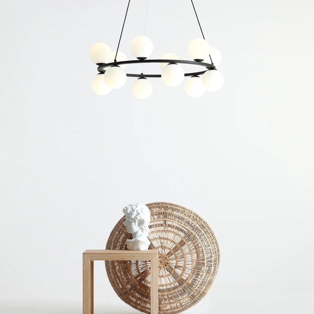 Aldex Krone 12 lampa wisząca 12x40W czarna/biała 1085R1
