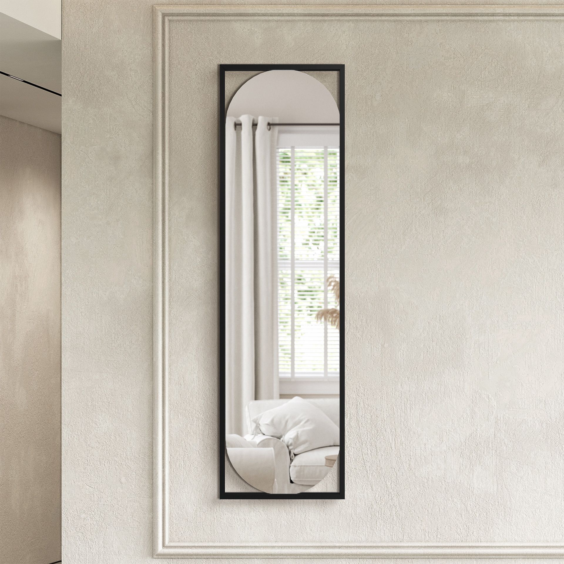 Styler Marbella lustro prostokątne 132x37 cm czarne LU-12349 - Wysyłka w 24h