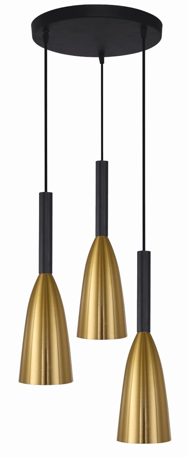 Light Prestige Solin lampa wisząca 3x60W złota/czarna LP-181/3PGD