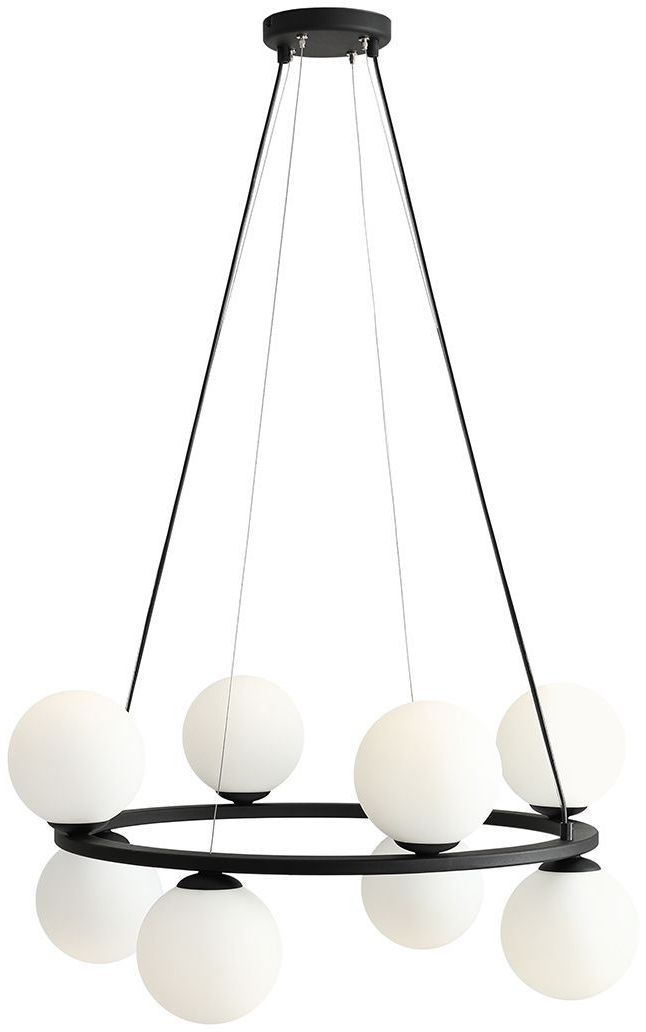Aldex Krone 8 lampa wisząca 8x40W czarna/biała 1085P1