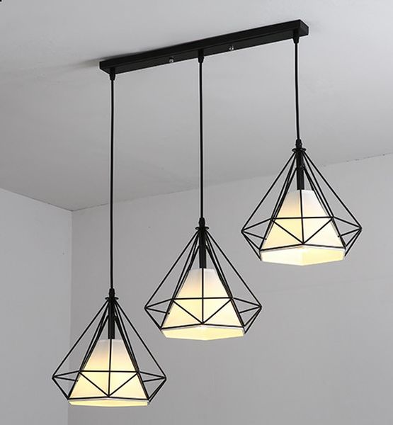 Abigali Diamond lampa wisząca 1x60W czarna/biała CHNR3L-E27