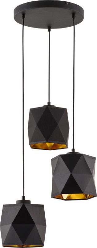 TK Lighting Siro lampa wisząca 3x15 W czarna-złota 1045 - Wysyłka w 24h