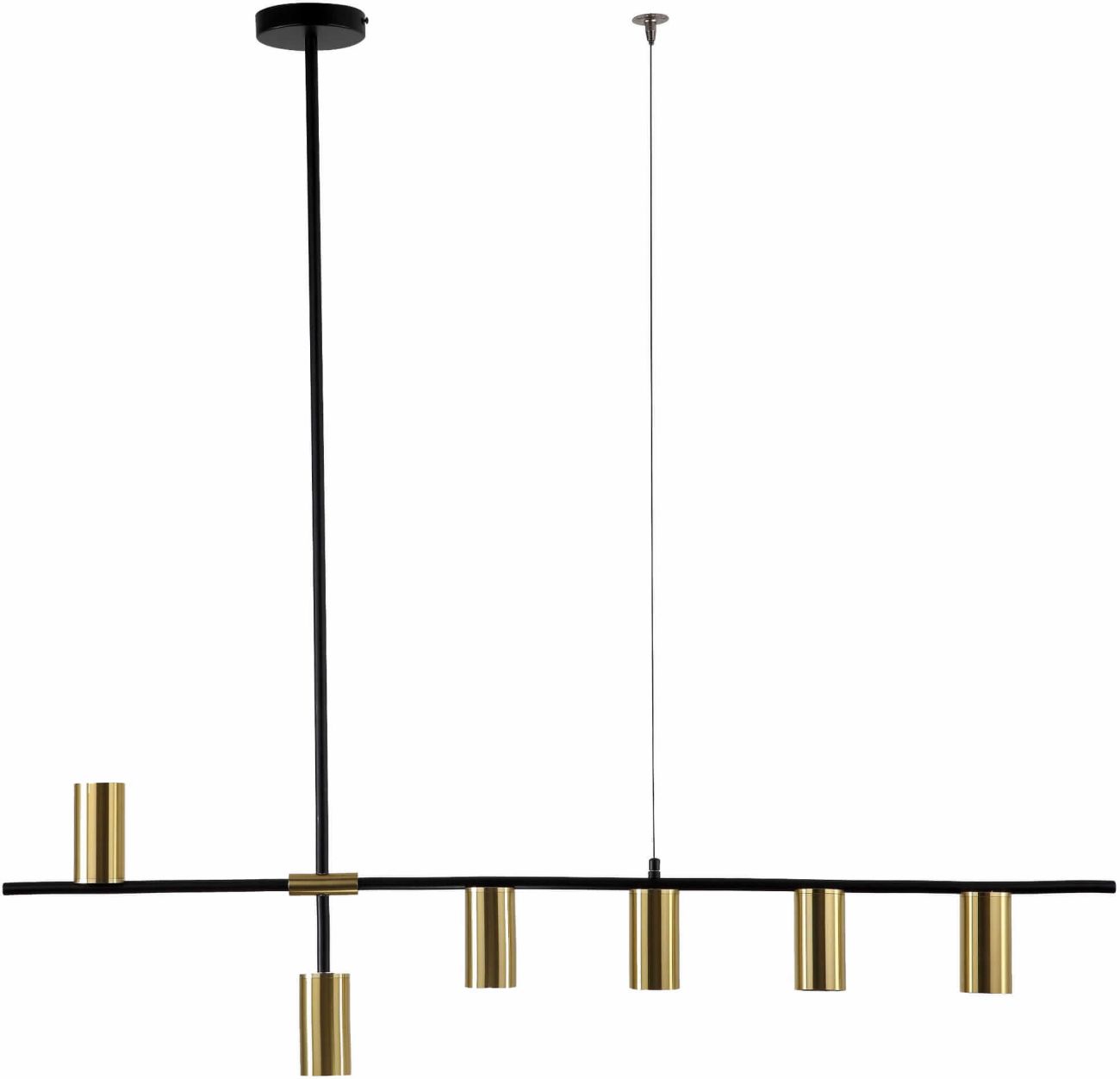 Light Prestige Arizona 6 lampa wisząca 6x40W czarna/złota LP-074/6PLBK/GD