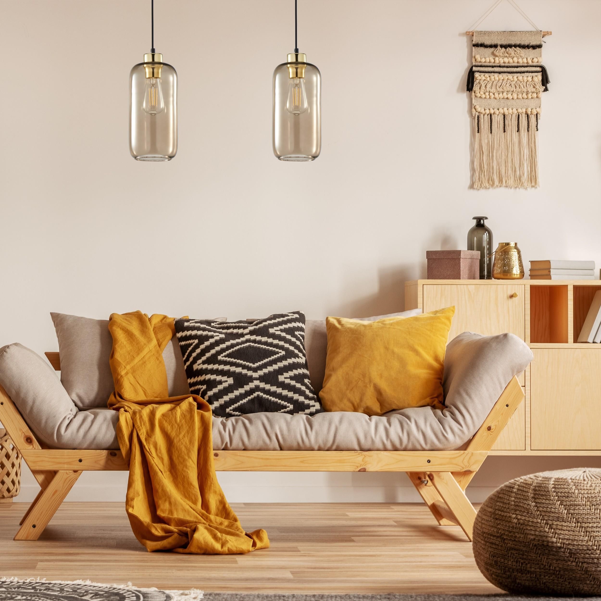 TK Lighting Marco lampa wisząca 1x15W czarna/brązowa 3314 - Wysyłka w 24h