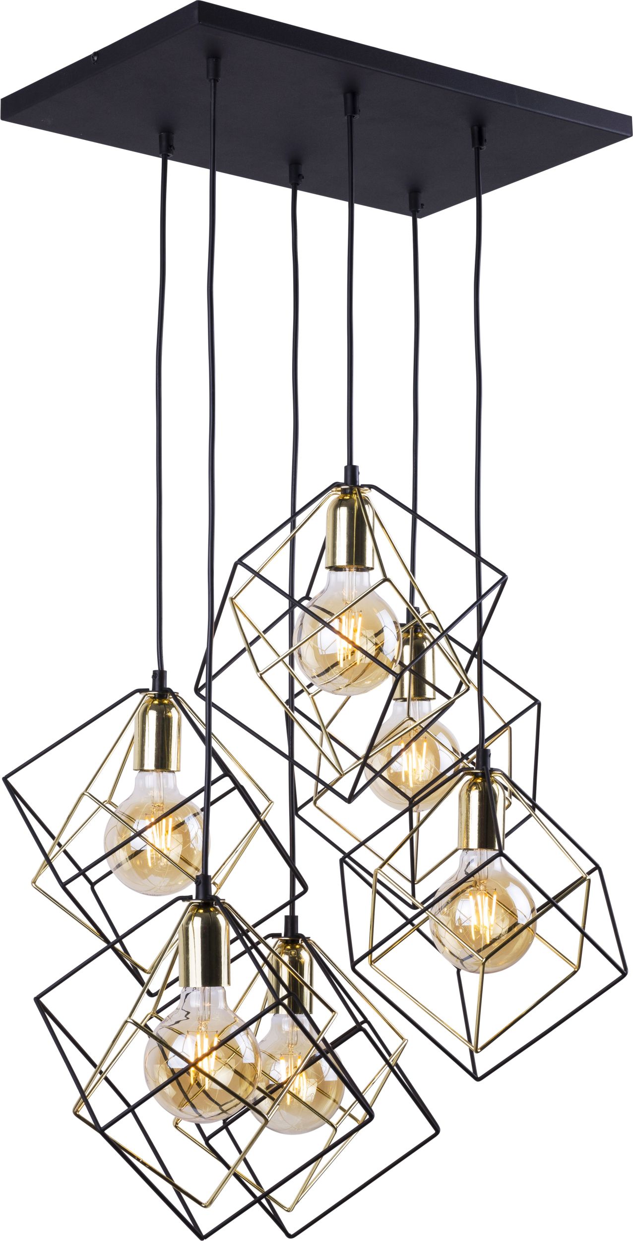TK Lighting Alambre lampa wisząca 6x60W czarna/złota 2779 - Wysyłka w 24h