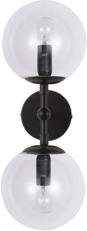 Light Prestige Dorado kinkiet 2x40 W czarny-przezroczysty LP-002/2WBKTransp