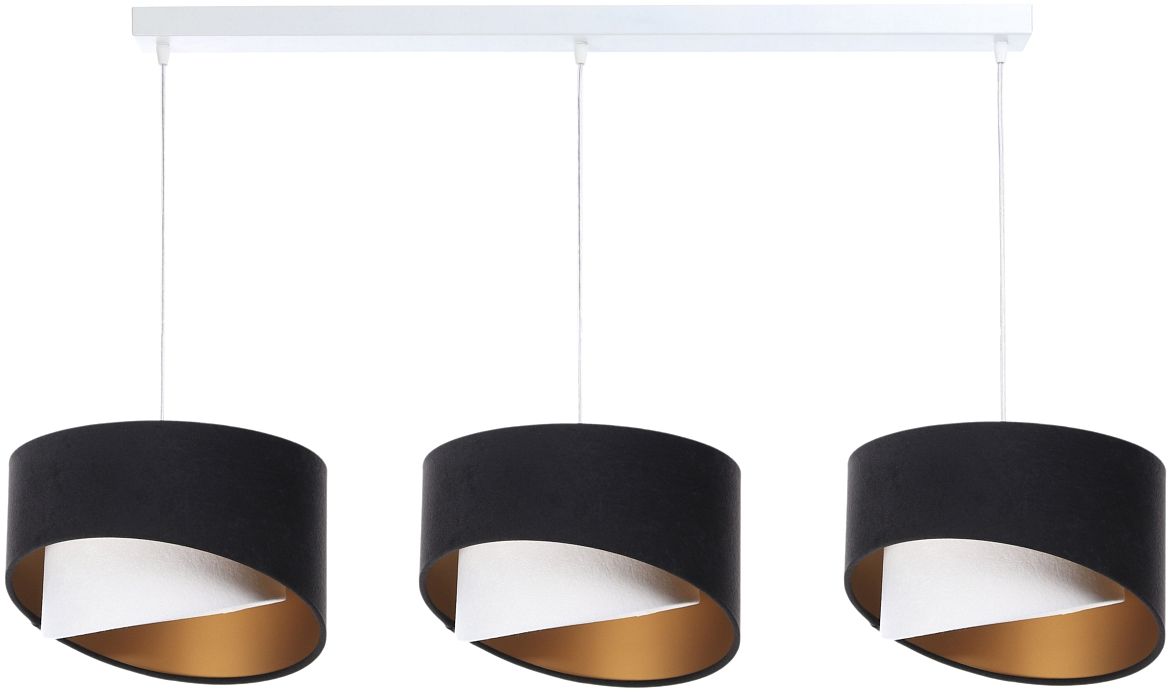 BPS Koncept Galaxy lampa wisząca 3x60 W biała-czarna-złota 060-L3-025