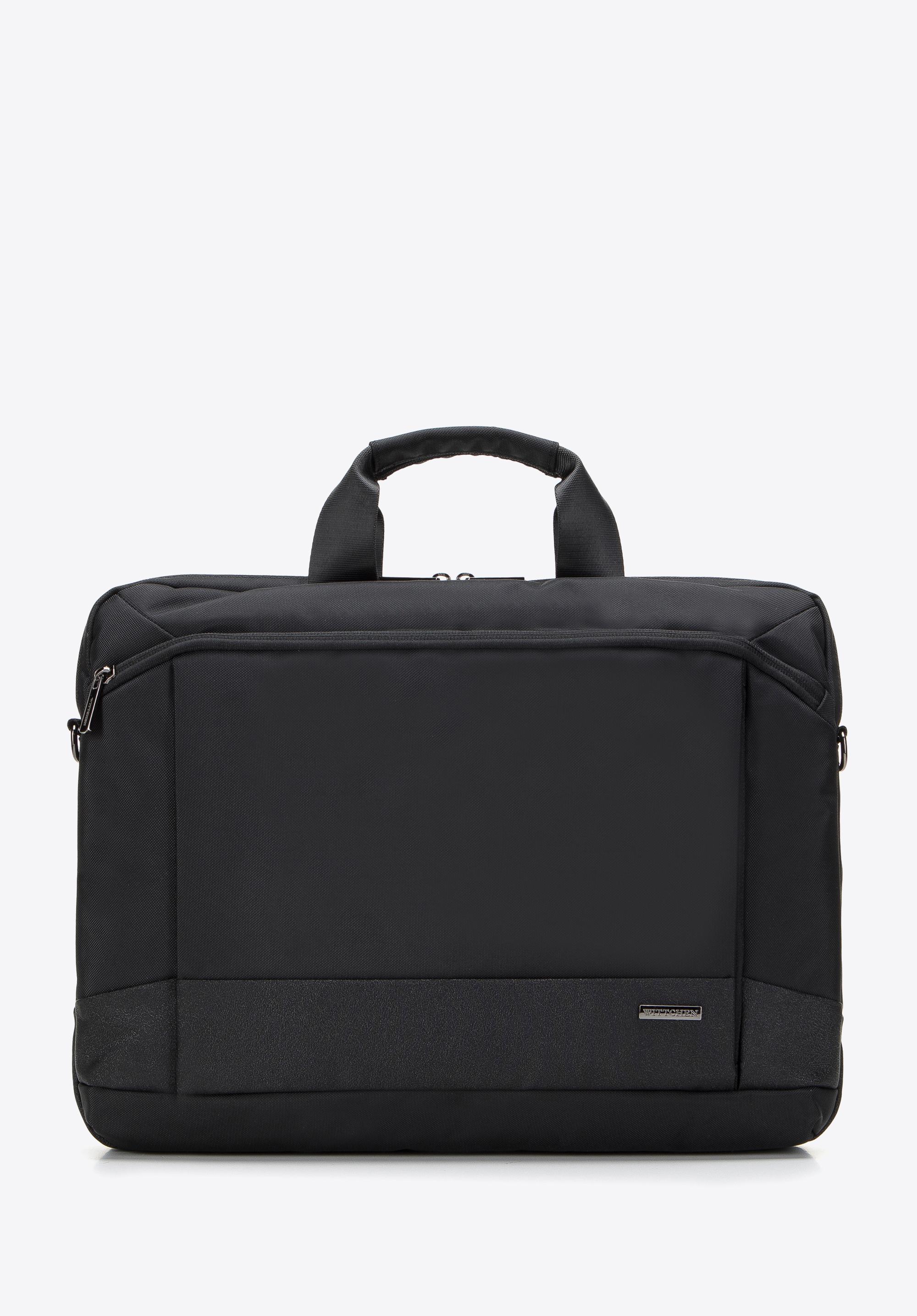 Męska torba na laptopa 15,6” z połyskującą wstawką czarna