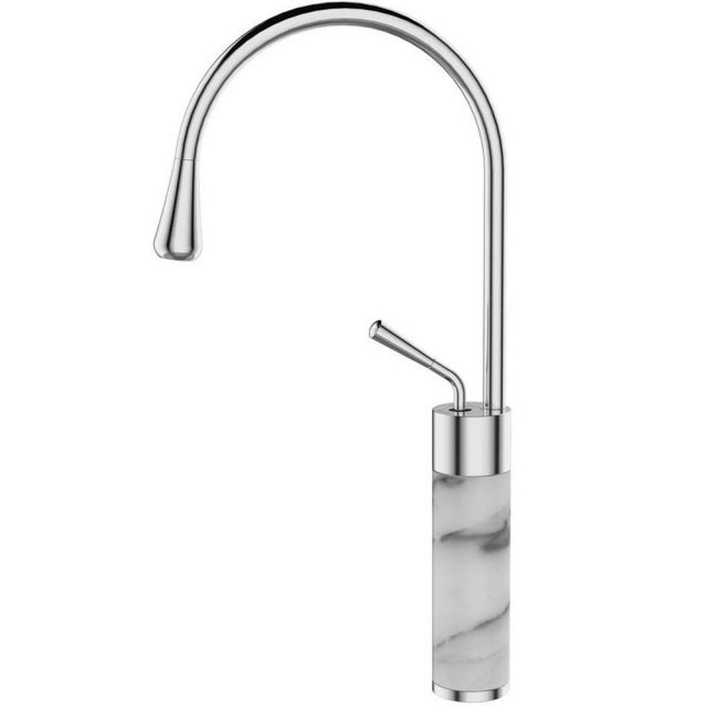 INVENA Bateria umywalkowa stojąca GABRO wysoka biały/chrom BU-33-W02-