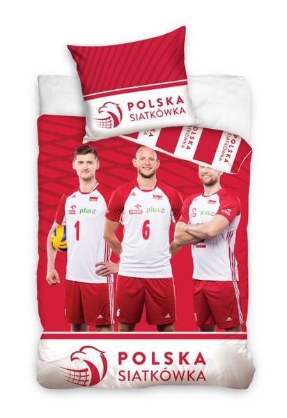 Pościel sportowa licencyjna 100% bawełna 160x200 - Polska Siatkówka - wz. PZPS181001