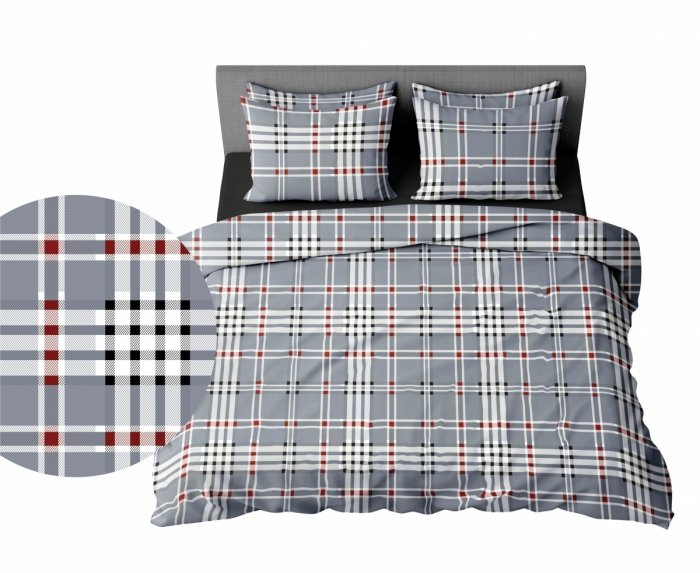 Pościel kora PREMIUM 160x200, 100% bawełna wz. Krata