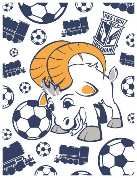 Koc polarowy licencyjny - Lech Poznań - 130x170cm wz. Lech Poznań 001