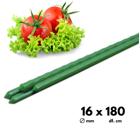 Tyczka ogrodowa stalowy palik do pomidorów 1,6cm x 180cm 10szt.