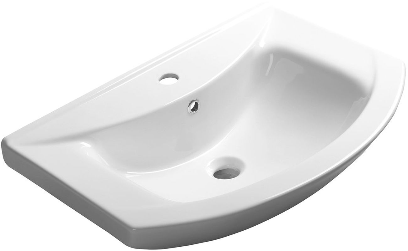 Darmowa Dostawa - Umywalka 65x46 cm półokrągła ścienna-meblowa biała Aqualine Zero 6065