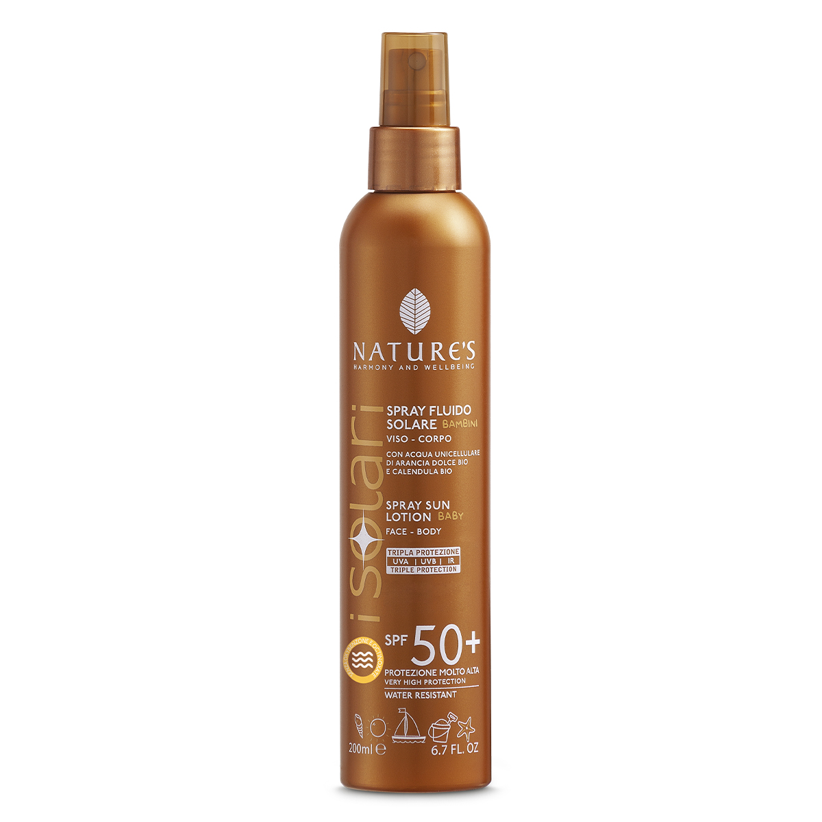 Isolari Przeciwsłoneczny lotion kosmetyczny dla dzieci SPF 50+ z organiczną wodą z wakuoli, 200ml (KRÓTKA DATA 30.06.25)