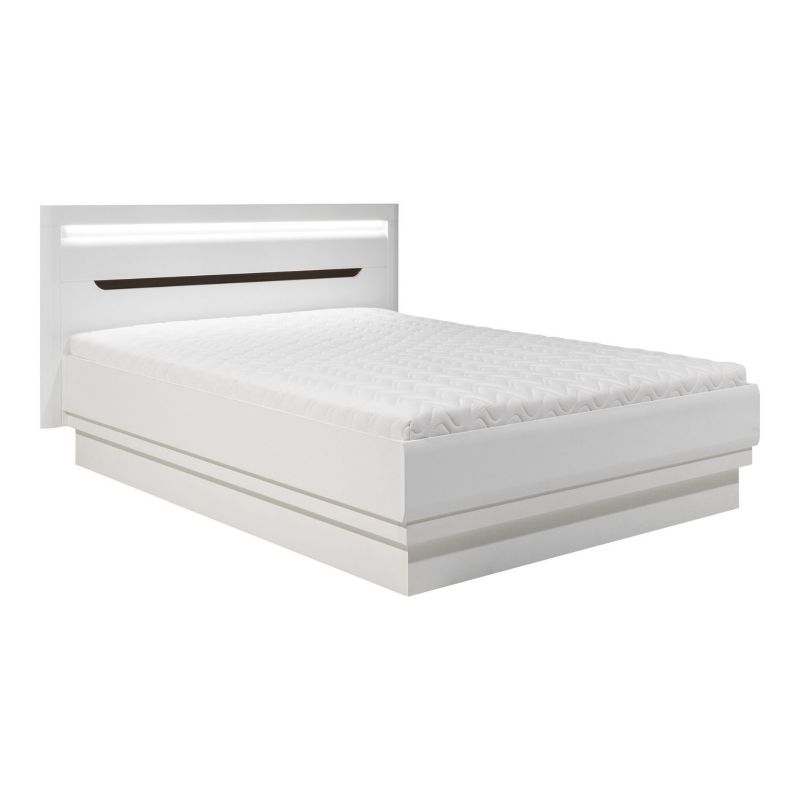 Łóżko Drewniane IVORY Mebel Elite 140x200 cm z Pojemnikiem Białe 1szt