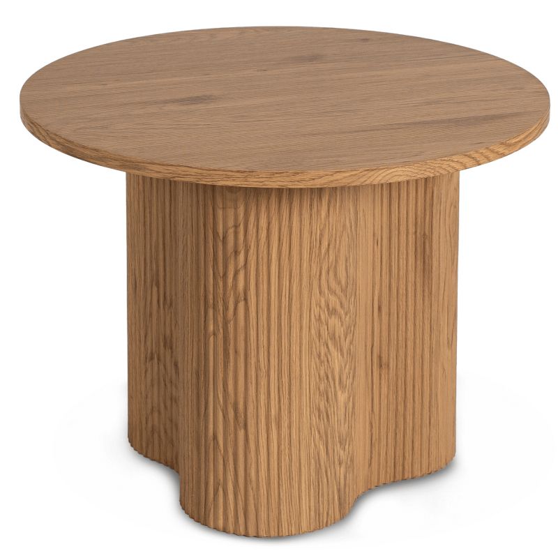 Stolik Kawowy Arion 60 cm Mebel Elite Okrągły Ryflowany Dąb 1 szt