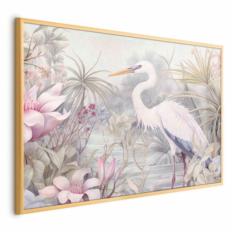Plakat Artgeist Czapla 90x60 cm z ramą złotą 1 szt