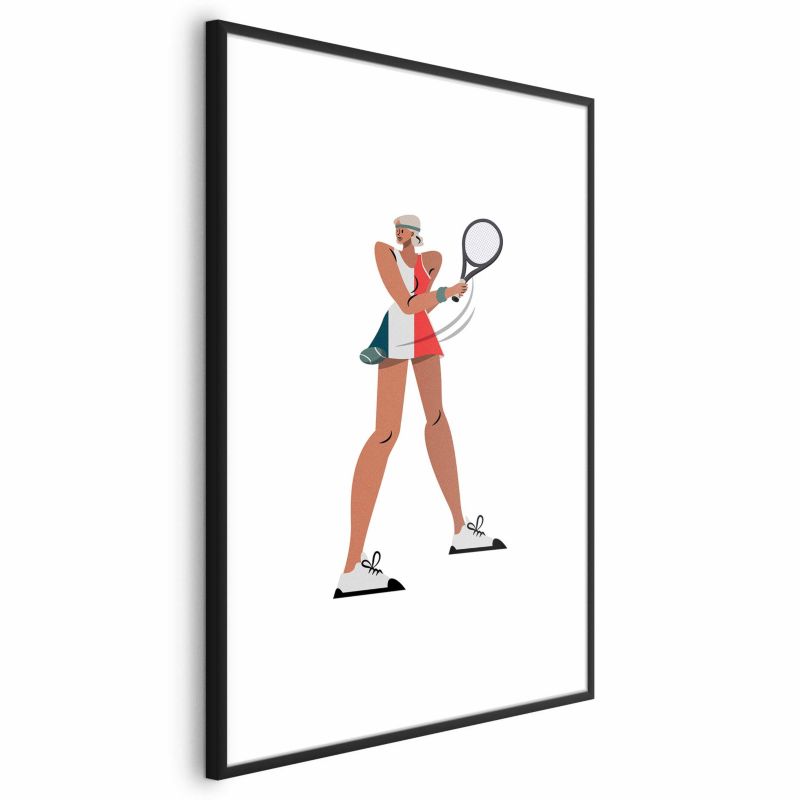 Plakat Artgeist Tenisistka z rakietą 40x60 cm z ramą czarną 1 szt