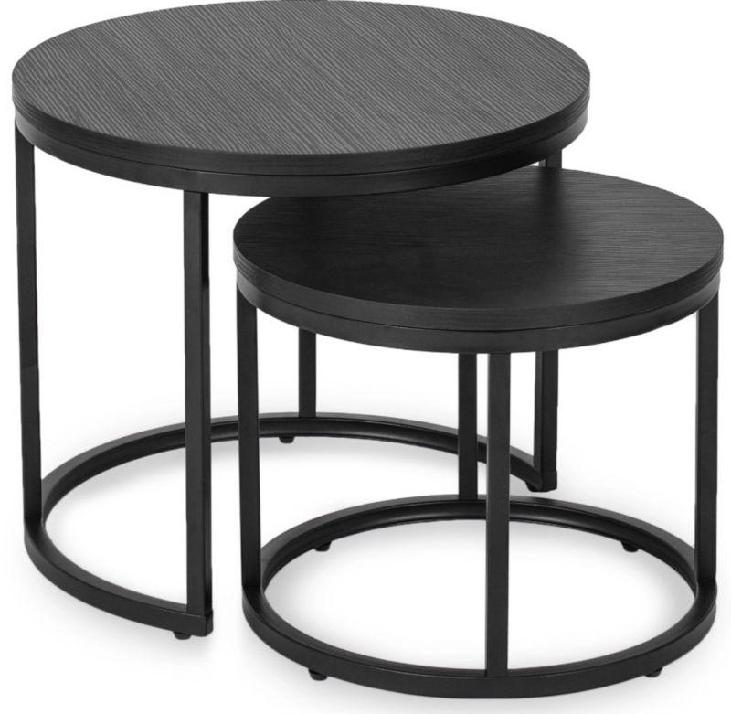 Zestaw Stolików Kawowych Manu 43 cm/53 cm Mebel Elite Czarny 1 kpl