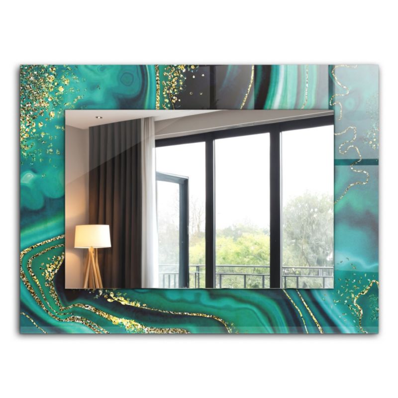 Lustro Prostokątne Tulup Abstrakcyjna Tekstura 80x60 cm Nowoczesne Na Podkładzie 1 szt.