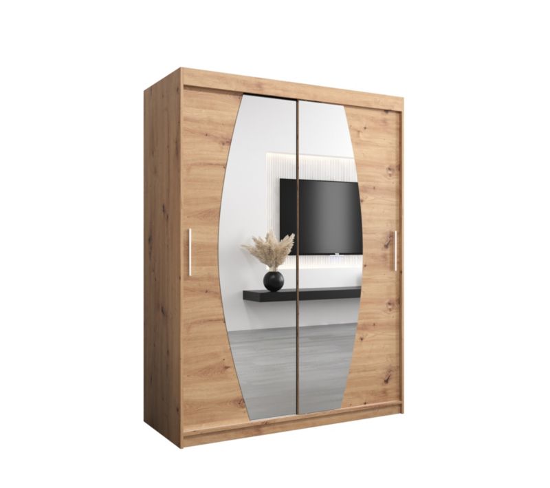 Szafa przesuwna Garderoba Abiks ELYPSE 150 dąb artisan + dąb artisan 1 szt.