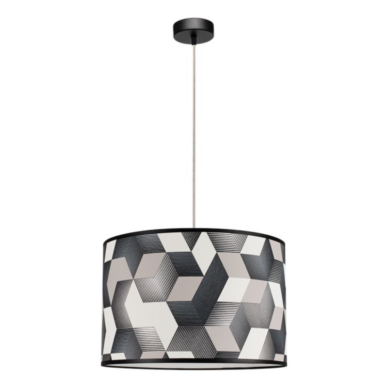 Lampa Wisząca SPOT Light 1xE27 Max.60W Połączenie Czerni z Wielokolorowym Abażurem, Polski Producent, 1 szt.