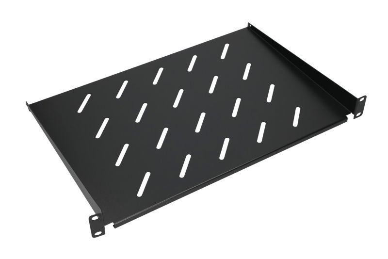 Półka Extralink 1U 300mm Czarna 19", do szaf wiszących