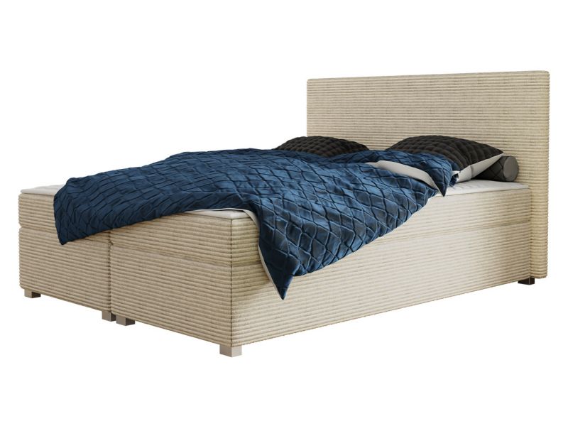 Łóżko kontynentalne MIRJAN 24 Simple Sztruks 140x200 waniliowy 1 szt.