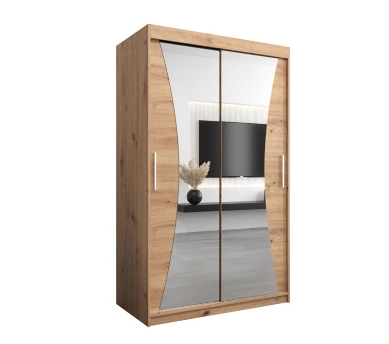Szafa przesuwna Garderoba Abiks MONACO 120 dąb artisan + dąb artisan 1 szt.