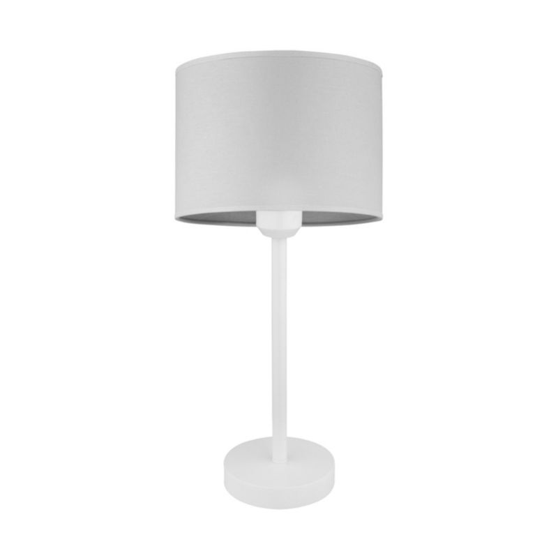 Lampa Stołowa SPOT Light Amor 1xE27 Max.40W Harmonijna Kombinacja Bieli i Szarej Tkaniny, Polski Producent, 1 szt.