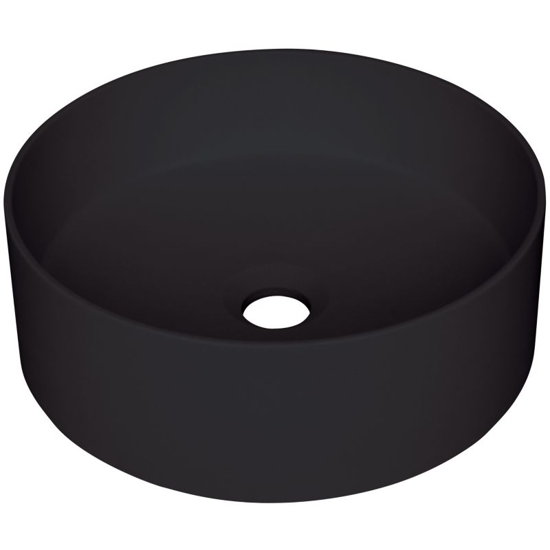 Umywalka nablatowa granitowa Deate SILIA owalna d36 cm wykończenie nero 1 szt.