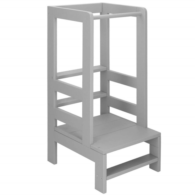 Podest kuchenny dla dzieci Springos 3-poziomowy kitchen helper, pomocnik 90 cm szary 1 szt.