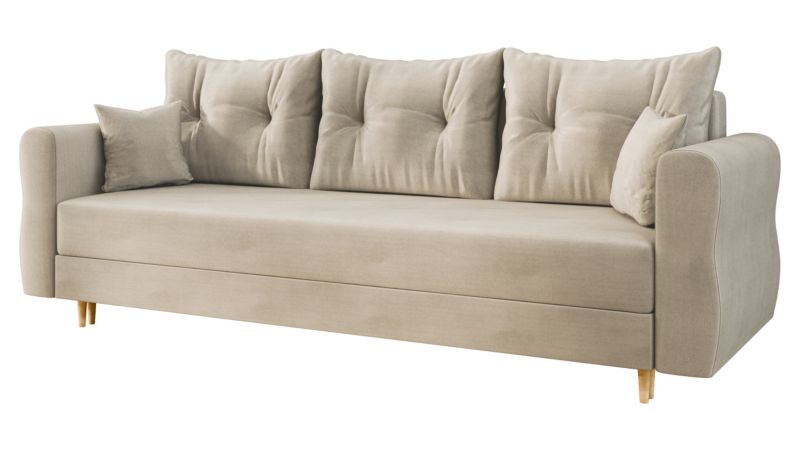 Sofa MIRJAN 24 rozkładana do salonu Zako S 3 beżowy plusz 1 szt.