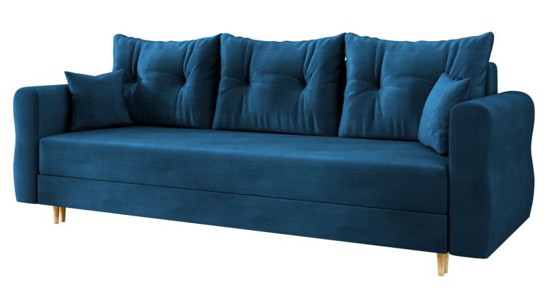 Sofa MIRJAN 24 rozkładana do salonu Zako S 3 szafirowy plusz 1 szt.