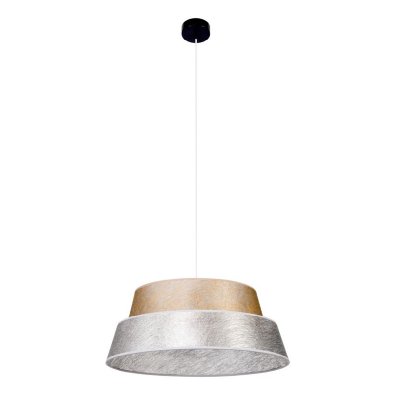 Lampa Wisząca SPOT Light 1xE27 Max.60W Eleganckie Połączenie Czerni z Srebrno Złotym Abażurem, Polski Producent, 1 szt.
