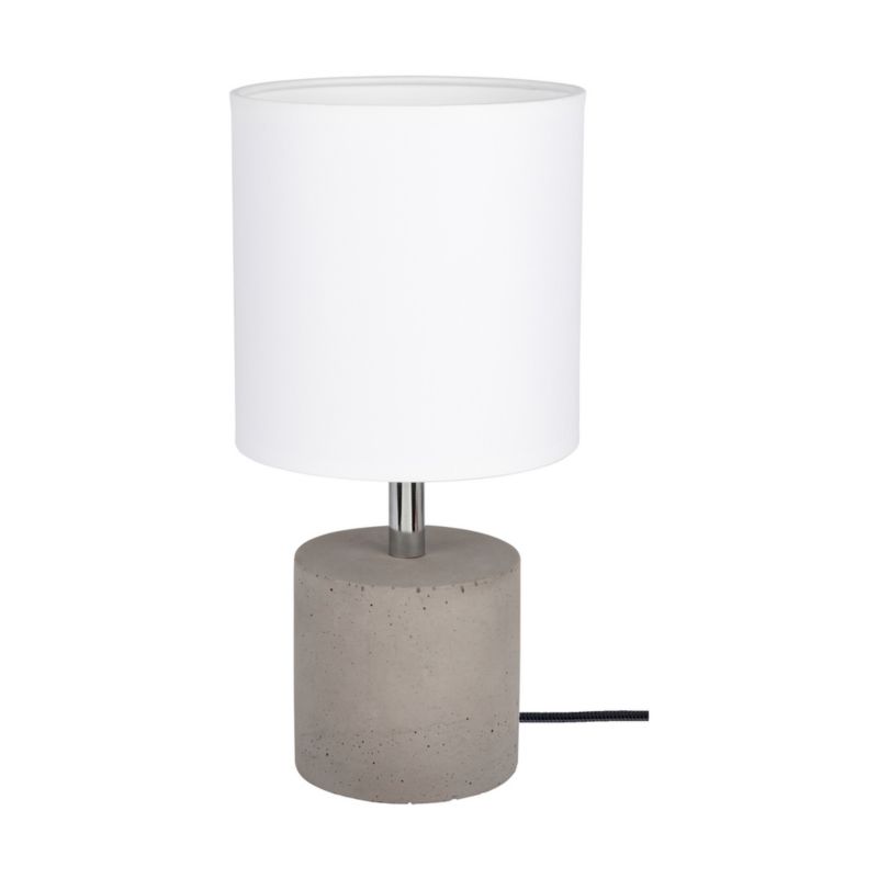 Lampa Stołowa SPOT Light Round 1xE27 Max.25W Połączenie Szarego Betonu z Białą Tkaniną, Polski Producent, 1 szt.