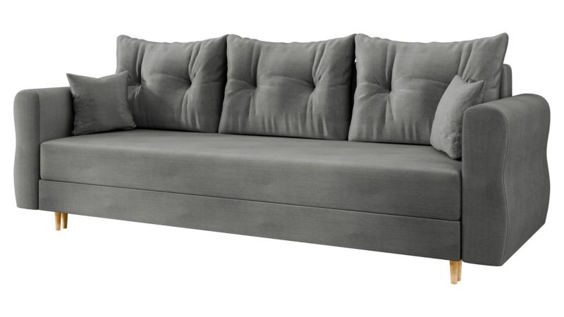 Sofa MIRJAN 24 rozkładana do salonu Zako S 3 plusz stalowy szary 1 szt.