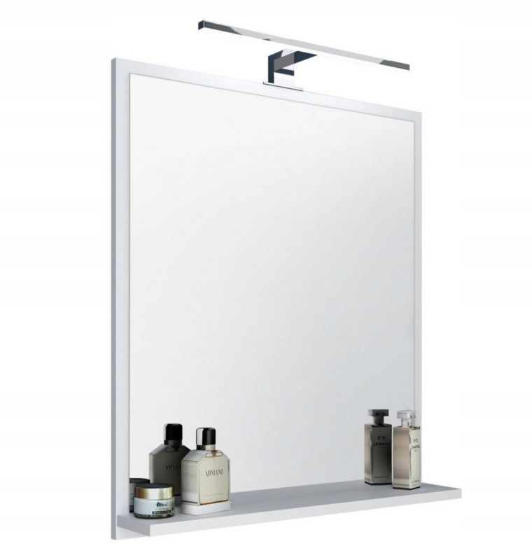Lustro łazienkowe ścienne prostokątne z oświetleniem LED Better Home, 70 x 60 x 12 cm, Białe, 1 szt.
