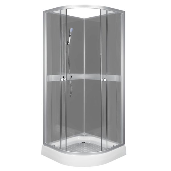 Kabina prysznicowa półokrągła Kerra Classic 90 GREY cm tylne szkło szare przednie transparentne profile satynowe 1 szt.
