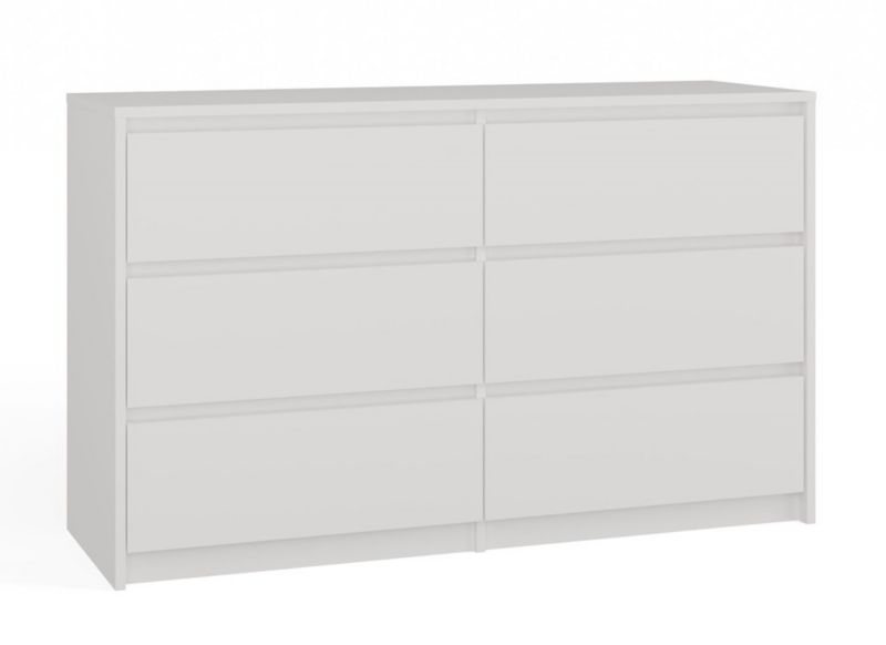 Komoda Topeshop Szafka Karo 6 Szuflad K120 Biała 40x120x73,5 cm 1 szt.