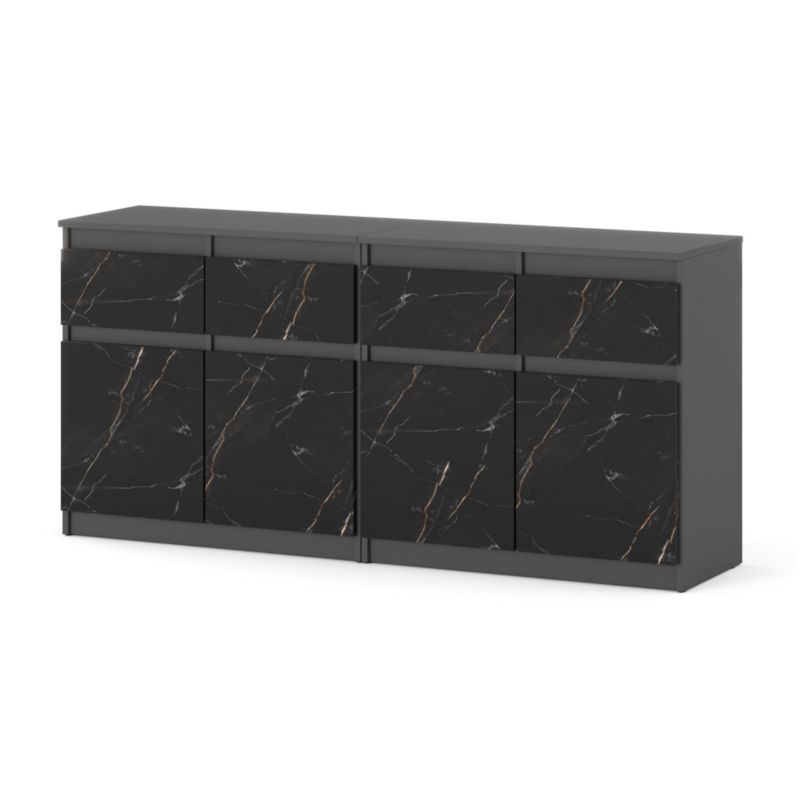 Komoda Hurtownia-Mebli Szuflady 4 Olia Mini 160cm Szary Mat San Sebastian 160x35x75 cm 1szt.