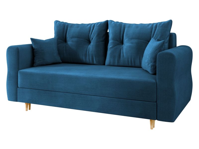 Sofa MIRJAN 24 rozkładana do salonu Zako 2 szafirowy plusz 1 szt.
