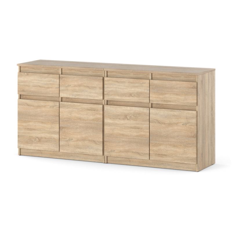 Komoda Hurtownia-Mebli Szuflady 4 Olia Mini 160cm Dąb Sonoma Dąb Sonoma 160x35x75 cm 1szt.